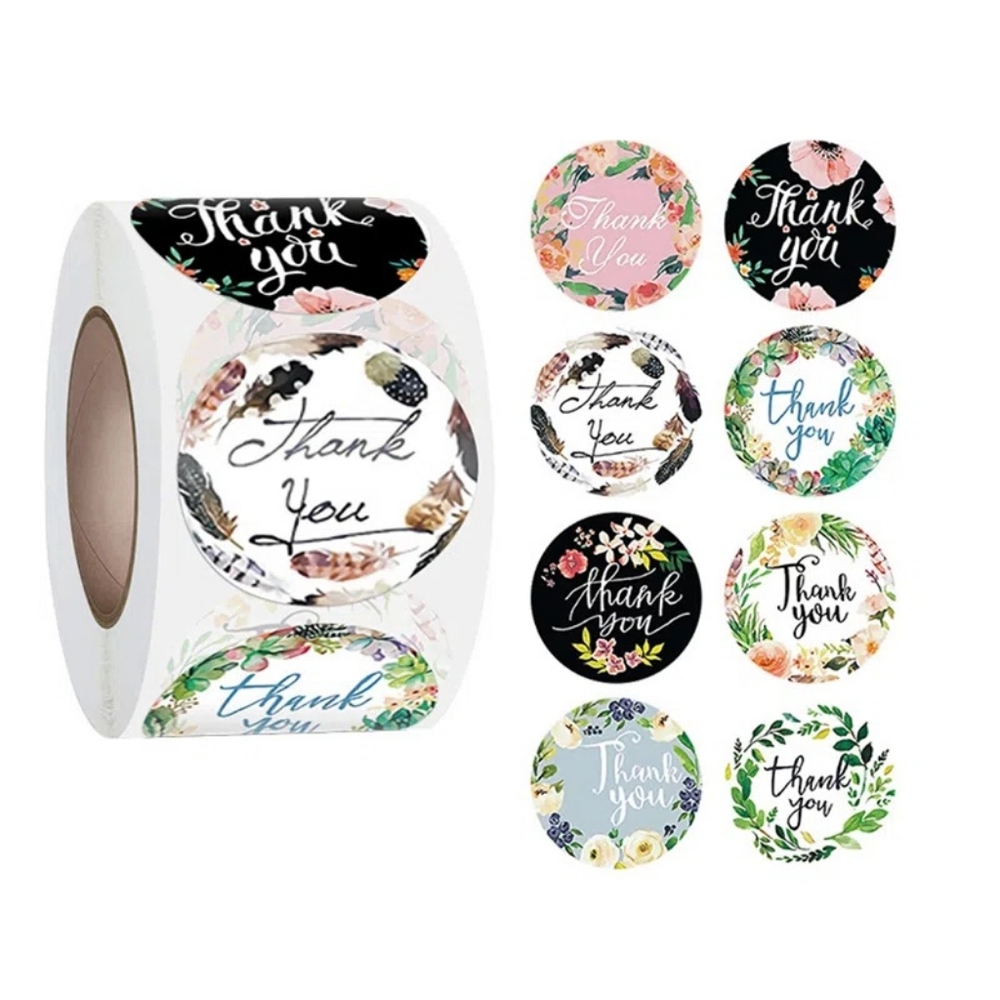100 - 1.5 Inch Thank You Stickers